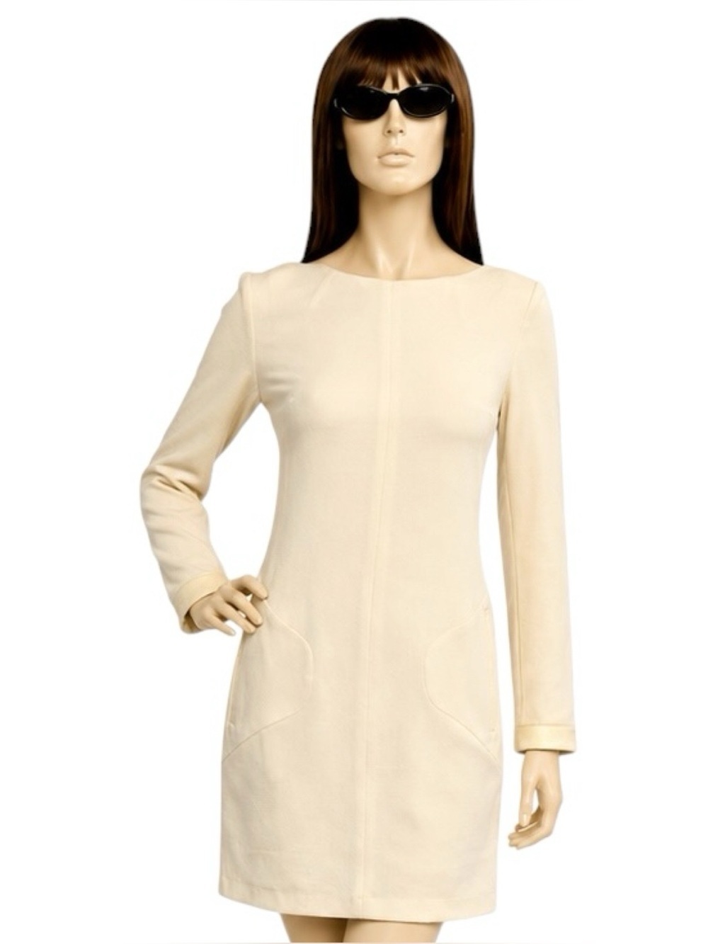 Rag & Bone New York Size 4 Lamb Leather Trim Dress Girl Minimalist Chic
